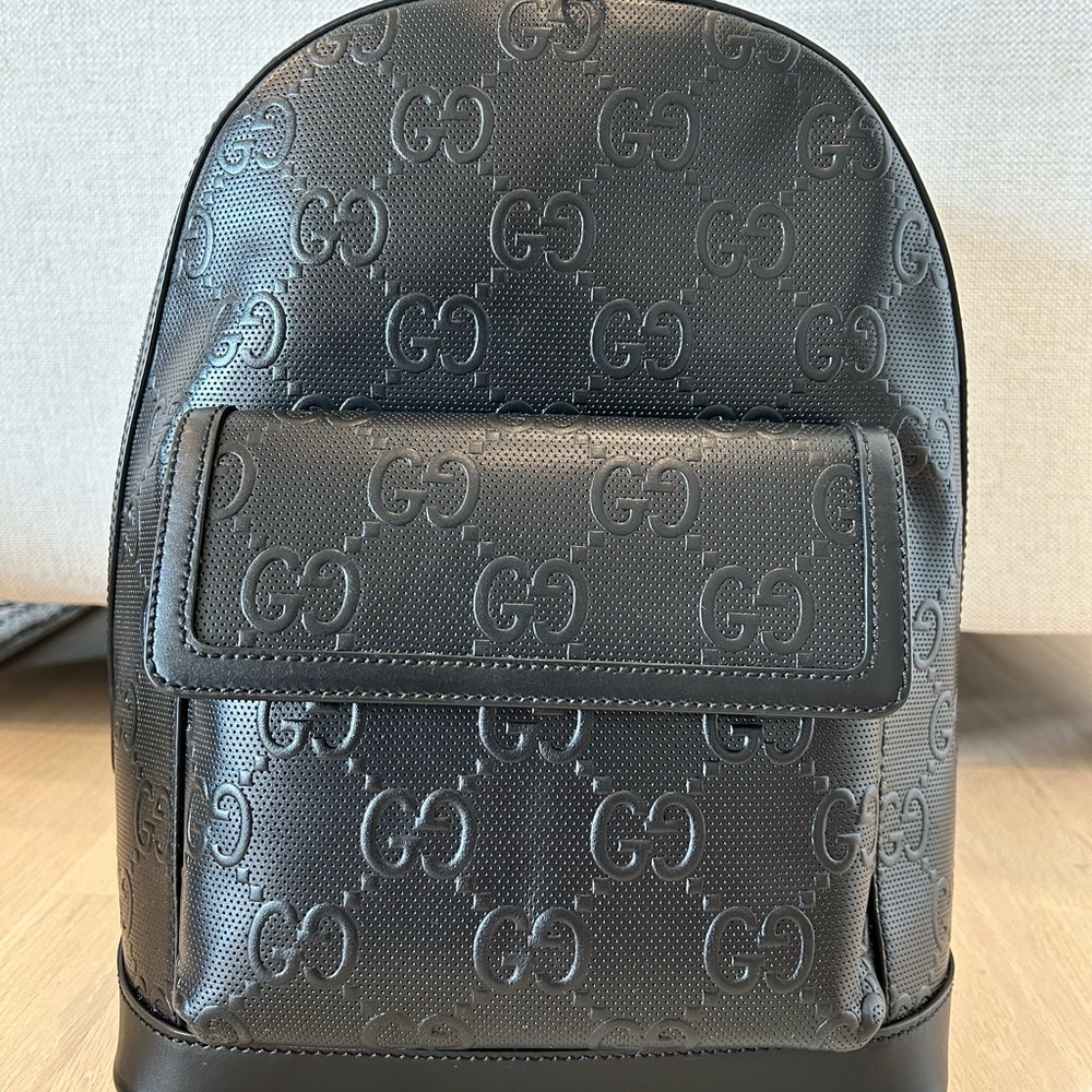 Authentic Gucci leather black backpack